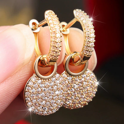 Irregular Stud Earrings For Women Featuring Electroplated Finish With Copper Posts And Rhinestone Inlay