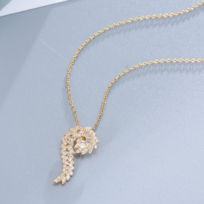Elaborate Notes Necklace For Women With 18K Real Gold Plated Copper And Zircon Inlay On Cable Chain