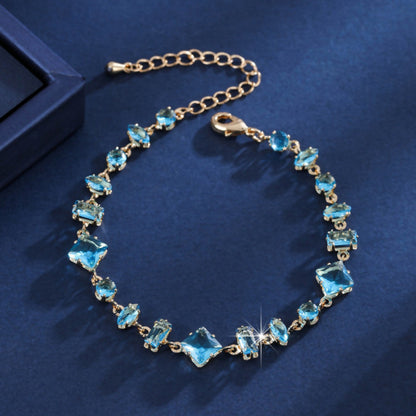 Sweet Irregular Copper Bracelet For Women With Zircon Inlay, Stylish And Elegant Jewelry Accessory