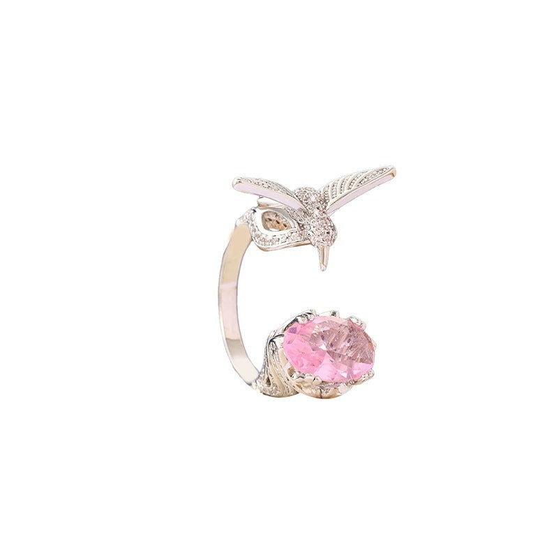 Vintage Style Hummingbird Ring For Women In Electroplated Copper, Perfect For Autumn And Winter