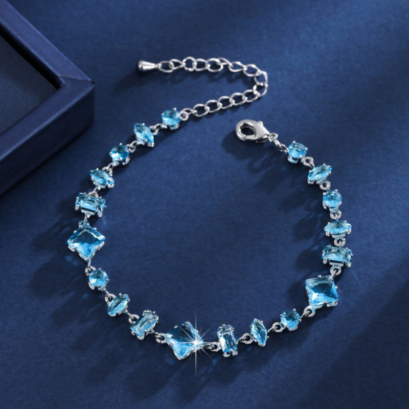 Sweet Irregular Copper Bracelet For Women With Zircon Inlay, Stylish And Elegant Jewelry Accessory