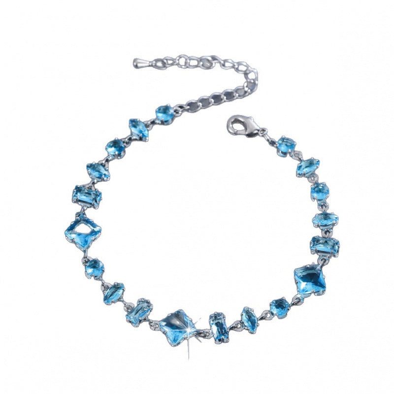 Sweet Irregular Copper Bracelet For Women With Zircon Inlay, Stylish And Elegant Jewelry Accessory