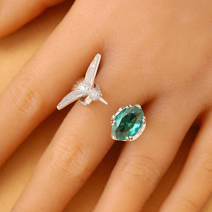 Vintage Style Hummingbird Ring For Women In Electroplated Copper, Perfect For Autumn And Winter