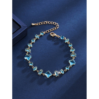 Sweet Irregular Copper Bracelet For Women With Zircon Inlay, Stylish And Elegant Jewelry Accessory