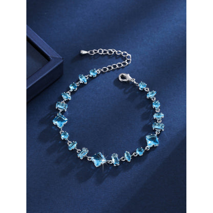 Sweet Irregular Copper Bracelet For Women With Zircon Inlay, Stylish And Elegant Jewelry Accessory
