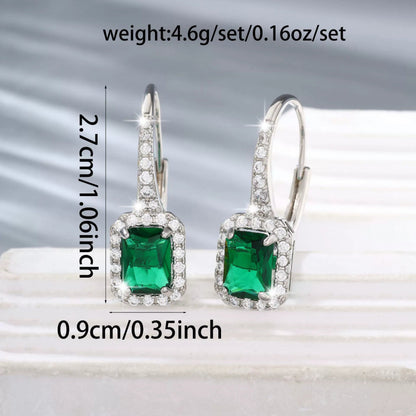 Geometric Earrings For Women Featuring Copper With Zircon Inlay And 925 Sterling Silver Studs In Bezel Setting