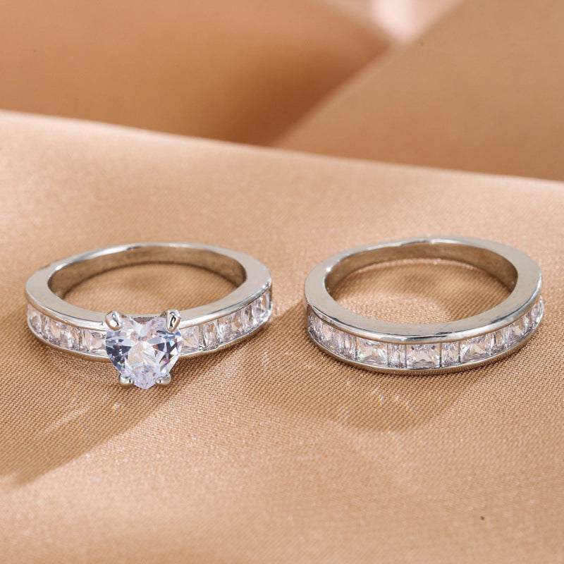 Sweet Geometric Open Rings For Women, Waterproof Non Tarnish Copper With Electroplated Gold Plating And Zircon Inlay