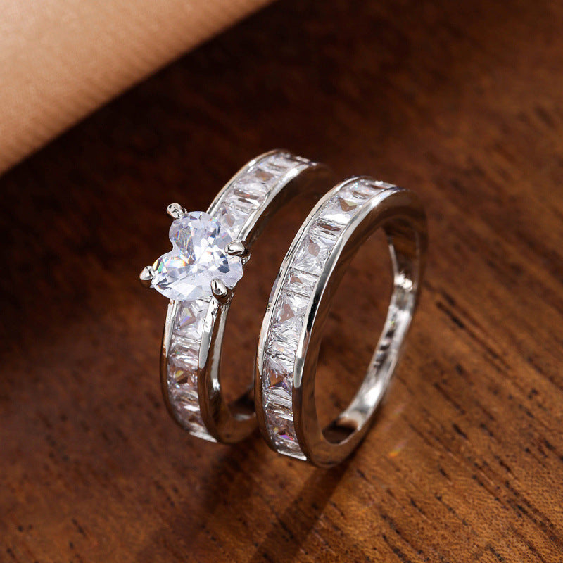 Sweet Geometric Open Rings For Women, Waterproof Non Tarnish Copper With Electroplated Gold Plating And Zircon Inlay