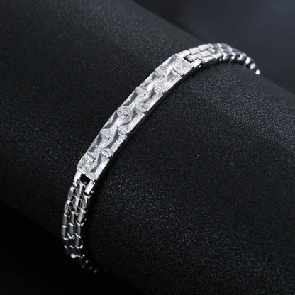 Copper Bangle With Zircon Inlay, Electroplated Gold Plating, 1 PCS Package