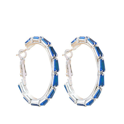 Bohemian Geometric Earrings For Women, Copper Ear Studs With Electroplated Finish And Zircon Inlay