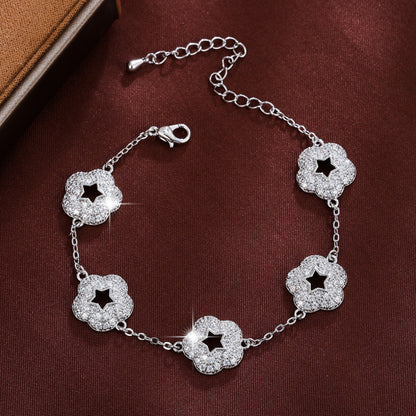Star Bracelet For Women In Electroplated Copper With Zircon Inlay