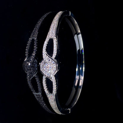 Irregular Copper Bangle For Women In Simple Style With Electroplated Gold Plating, 1 PCS Package