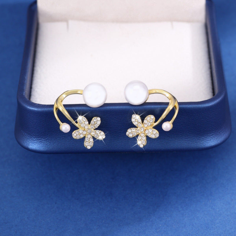 Flowers For Women Copper Stud Earrings Featuring Electroplated Finish With Copper Ear Pins