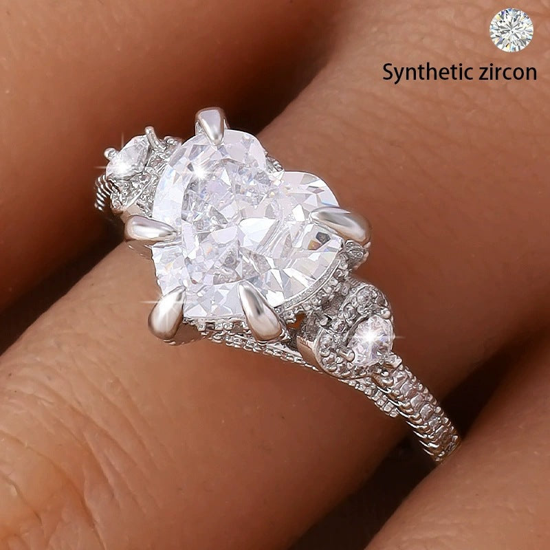 Irregular Copper Ring For Women With Electroplated Gold Plating And Zircon Inlay, Perfect For Winter