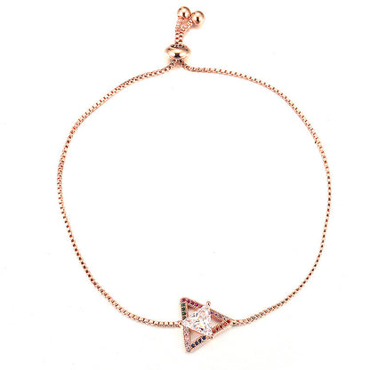 Geometric Copper Bracelets For Women With Real Gold Electroplated Finish
