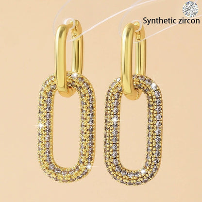 Geometric Stud Earrings For Women In Copper With Electroplated Finish Featuring Copper Ear Pins
