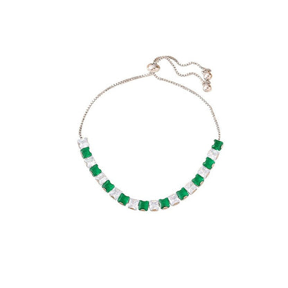 Irregular Pattern Women's Bracelet Featuring Electroplated Copper Tennis Chain With Zircon Inlay