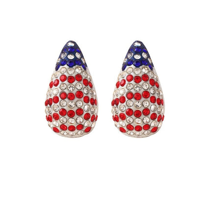 American Flag Stud Earrings For Women In Copper, Perfect For Independence Day Celebration