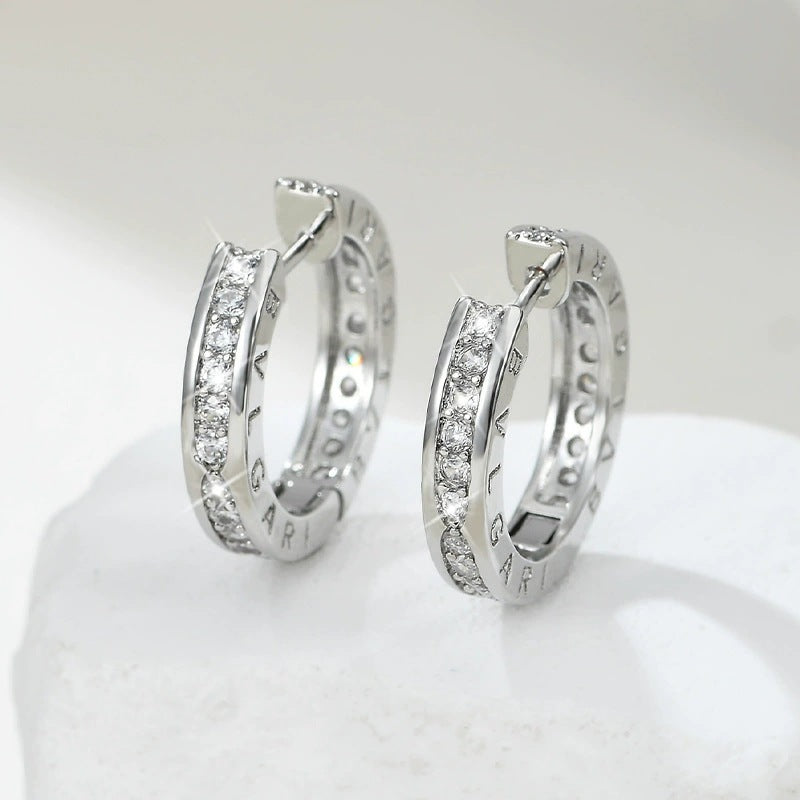 Geometric Silver Earrings For Women With Copper Ear Pins, Perfect For New Year Celebrations