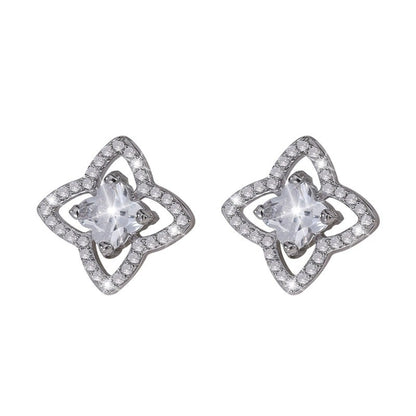 Flowers Stud Earrings For Women Featuring Electroplated Finish With Copper Ear Pins