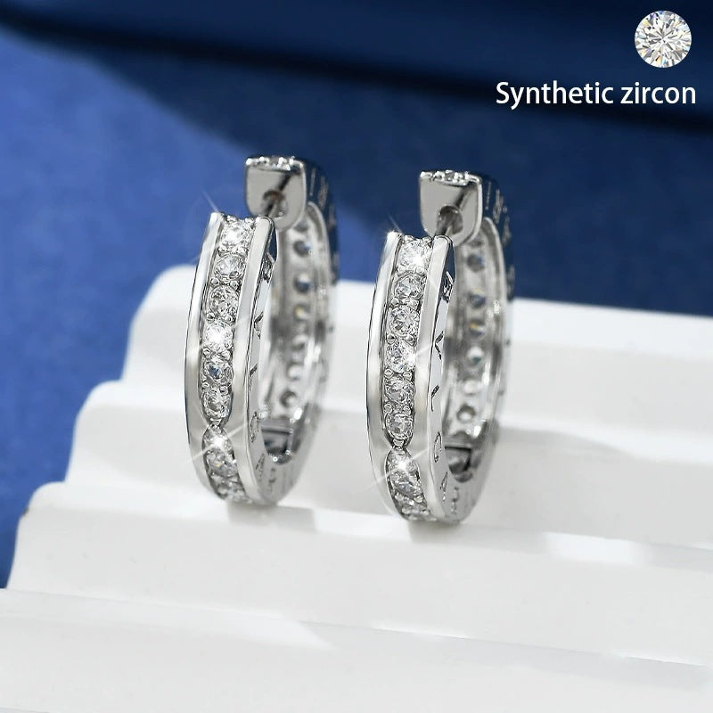 Geometric Silver Earrings For Women With Copper Ear Pins, Perfect For New Year Celebrations