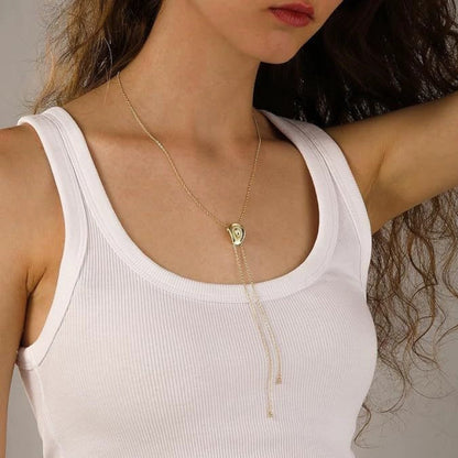 Luxurious Gold Electroplated Copper Cattle Sweater Chain Necklace For Women