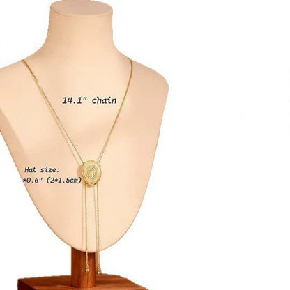 Luxurious Gold Electroplated Copper Cattle Sweater Chain Necklace For Women