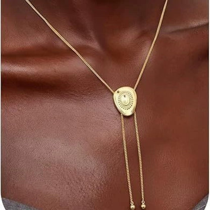 Luxurious Gold Electroplated Copper Cattle Sweater Chain Necklace For Women