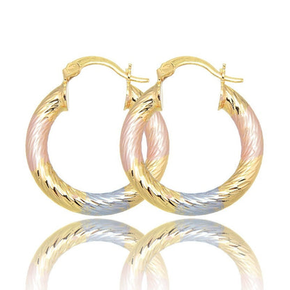 Round Stud Earrings For Women Featuring Electroplated Finish And Copper Ear Pins In Elegant Colour