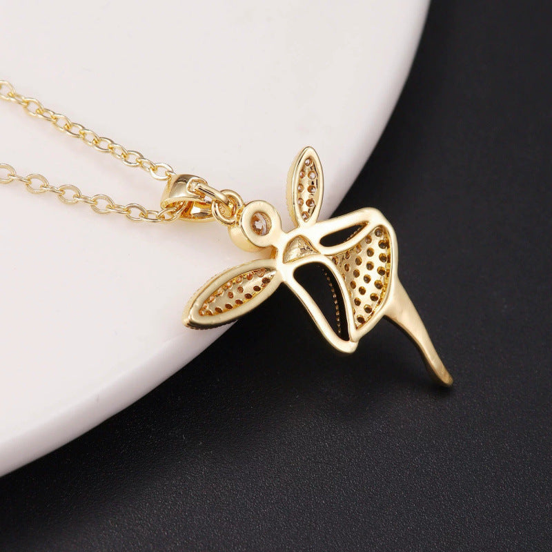 Geometric Pendant Necklace For Women With Copper Chain And Copper Pendant, Featuring Electroplated Finish