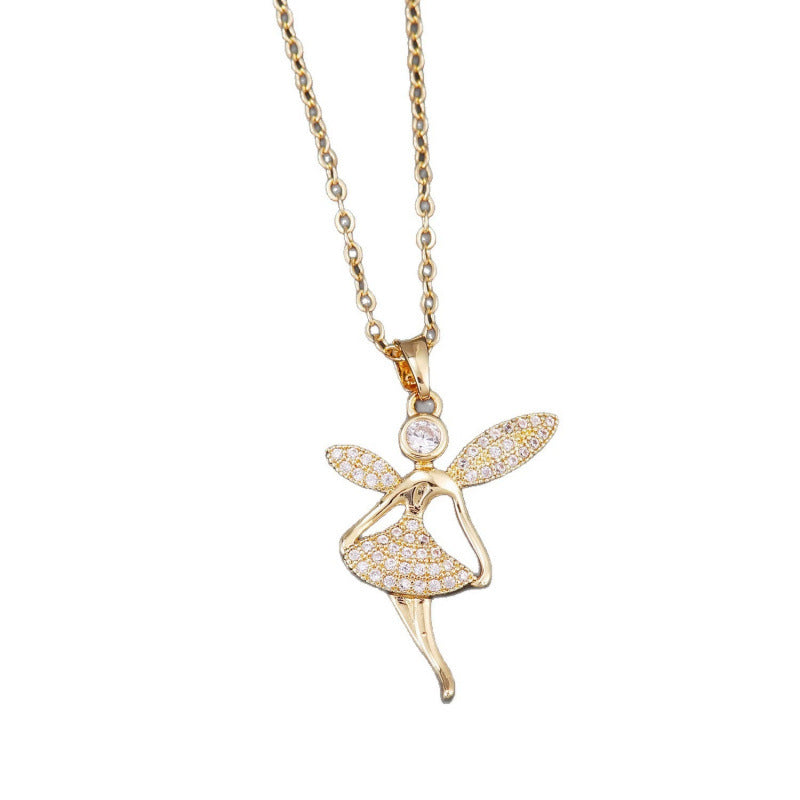 Geometric Pendant Necklace For Women With Copper Chain And Copper Pendant, Featuring Electroplated Finish