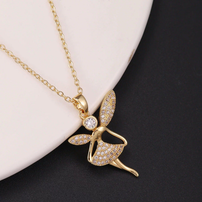 Geometric Pendant Necklace For Women With Copper Chain And Copper Pendant, Featuring Electroplated Finish