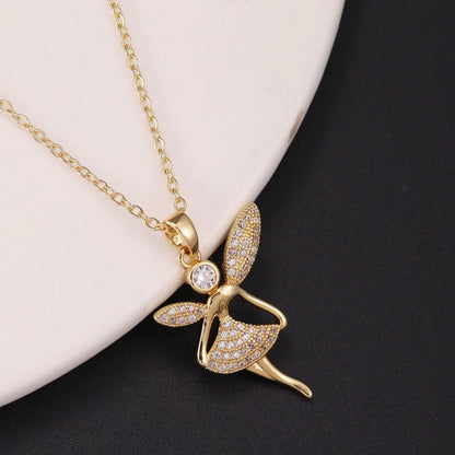 Geometric Pendant Necklace For Women With Copper Chain And Copper Pendant, Featuring Electroplated Finish