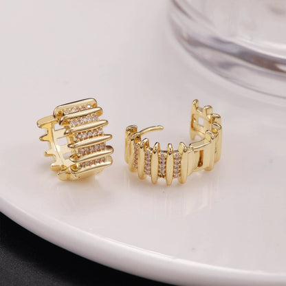 Irregular Stud Earrings For Women Featuring Copper Posts And Zircon Inlay