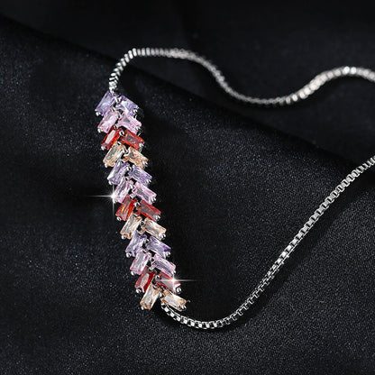 Geometric Simple Style Women’s Bracelet In Electroplated Copper With Zircon Inlay