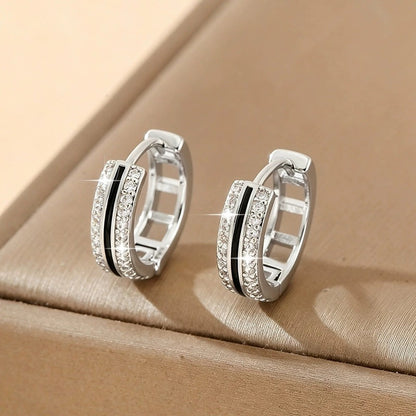For Unisex Irregular Enamel Earrings In Gold Featuring Copper Studs And Zircon Inlay Material
