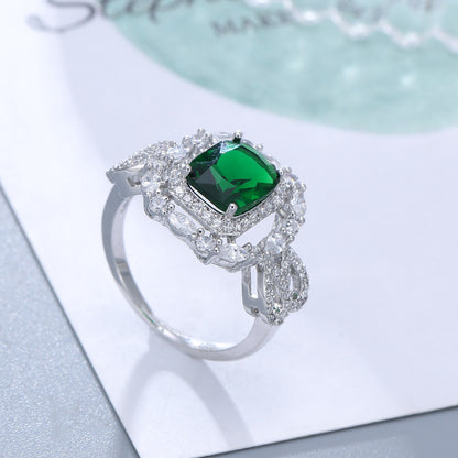 Geometric Rings For Women With Bezel Setting, Electroplated Copper Material Featuring Zircon Inlay