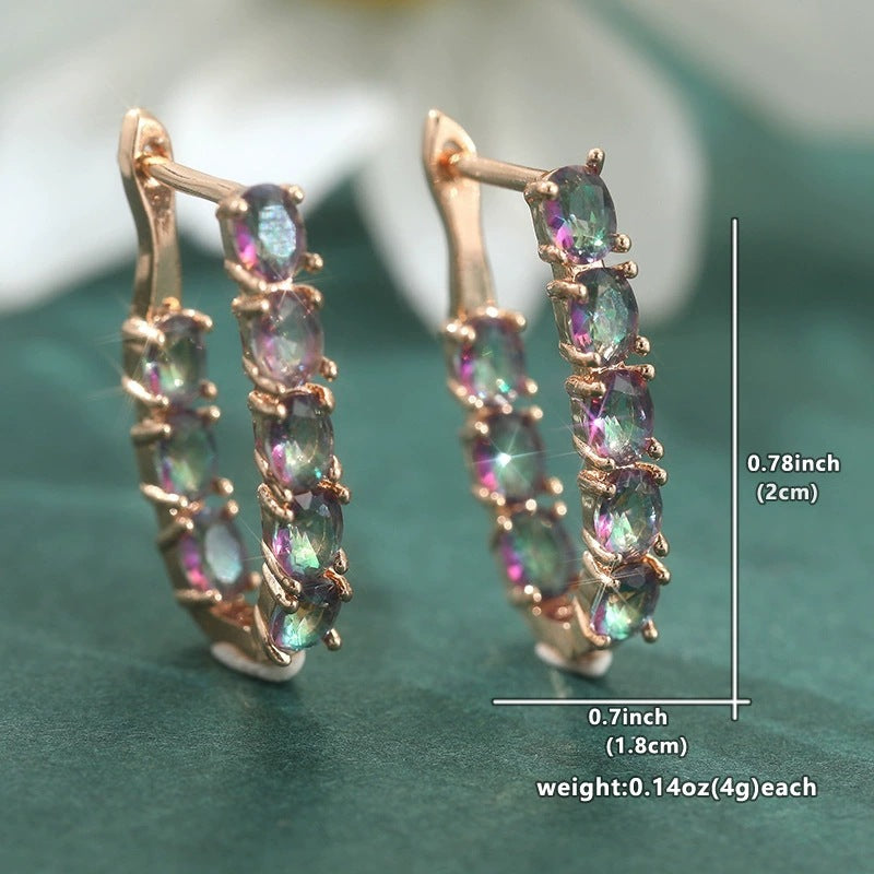 Leaves Hoop Earrings For Women Made Of Copper Featuring Electroplated Finish And Bohemian Style With 925 Sterling Silver Posts