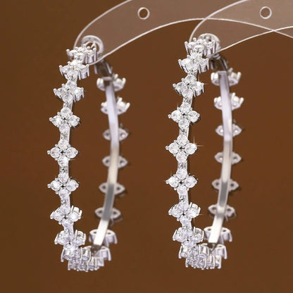 Retro Irregular Earrings For Women Featuring Copper Ear Pins And Zircon Inlay