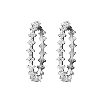 Retro Irregular Earrings For Women Featuring Copper Ear Pins And Zircon Inlay