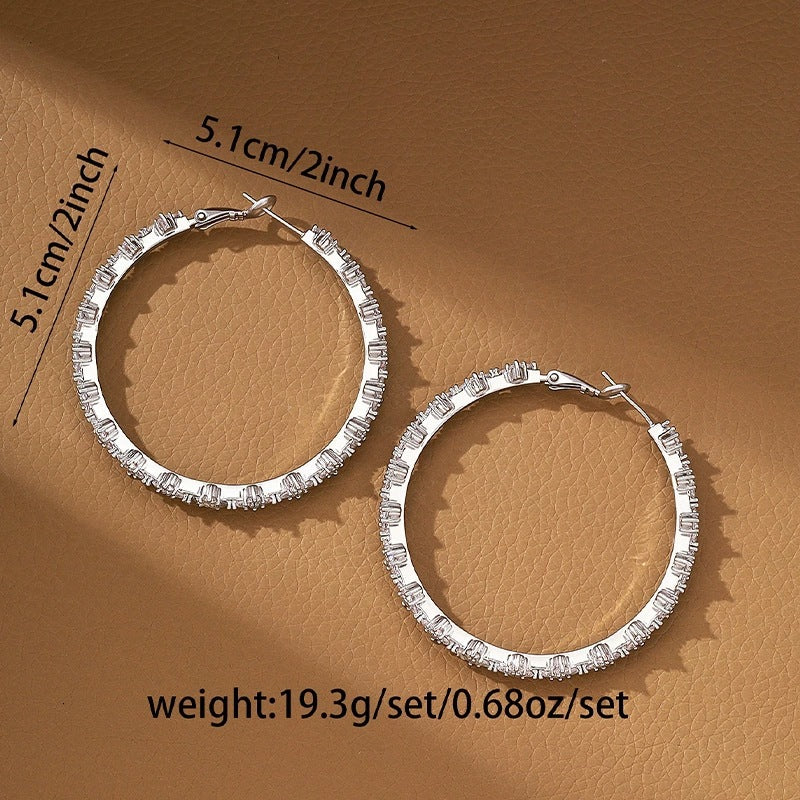 Retro Irregular Earrings For Women Featuring Copper Ear Pins And Zircon Inlay