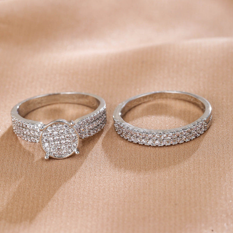 Simple Style Geometric Rings For Women In Copper With Real Gold Plated Electroplated Finish And Zircon Inlay