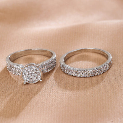 Simple Style Geometric Rings For Women In Copper With Real Gold Plated Electroplated Finish And Zircon Inlay