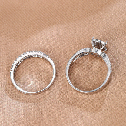Simple Style Geometric Rings For Women In Copper With Real Gold Plated Electroplated Finish And Zircon Inlay