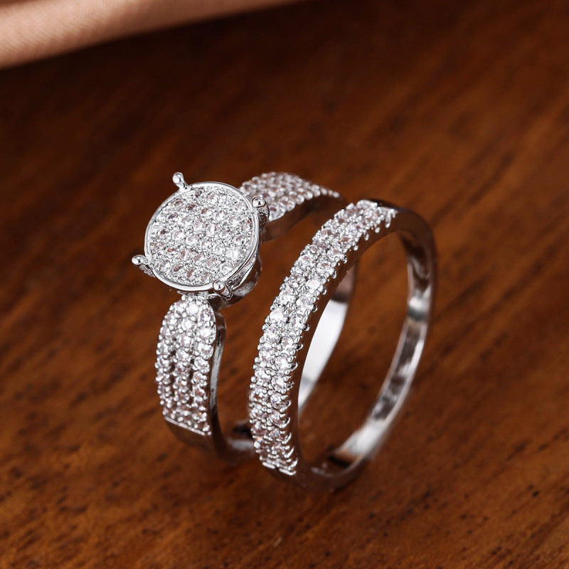 Simple Style Geometric Rings For Women In Copper With Real Gold Plated Electroplated Finish And Zircon Inlay
