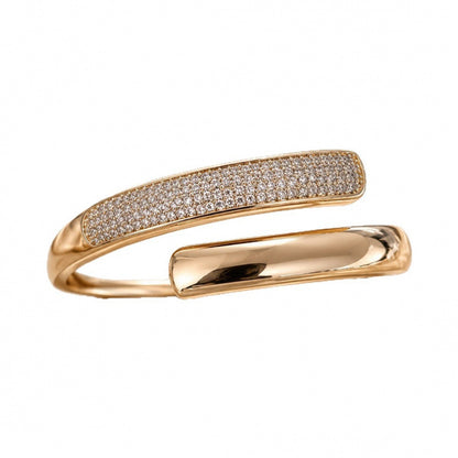 Asymmetrical Copper Bangle In Gold Featuring Simple Style, Perfect For Daily Wear