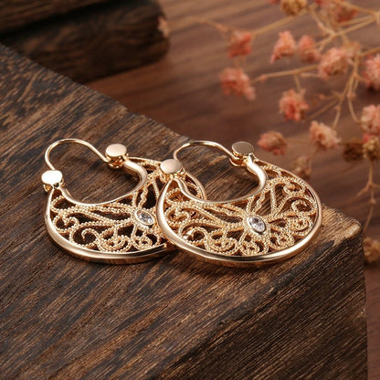 For Women Irregular Stud Earrings In Copper With Electroplated Finish Featuring Simple Style