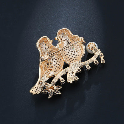 Animal Pin In Silver Copper Featuring Diamond Craft And Zircon Inlay