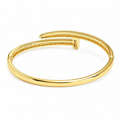 Irregular Copper Bangle With Electroplated Gold Plating Process For Stylish Wear