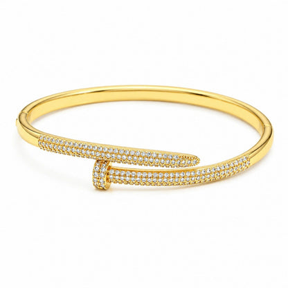 Irregular Copper Bangle With Electroplated Gold Plating Process For Stylish Wear